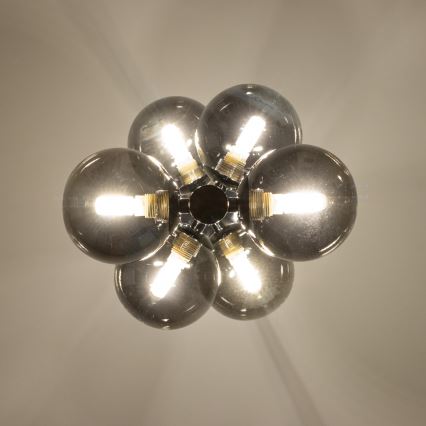 Brilagi - LED luster na lane MILLA 6xG9/3W/230V čierny chróm/dymové sklo