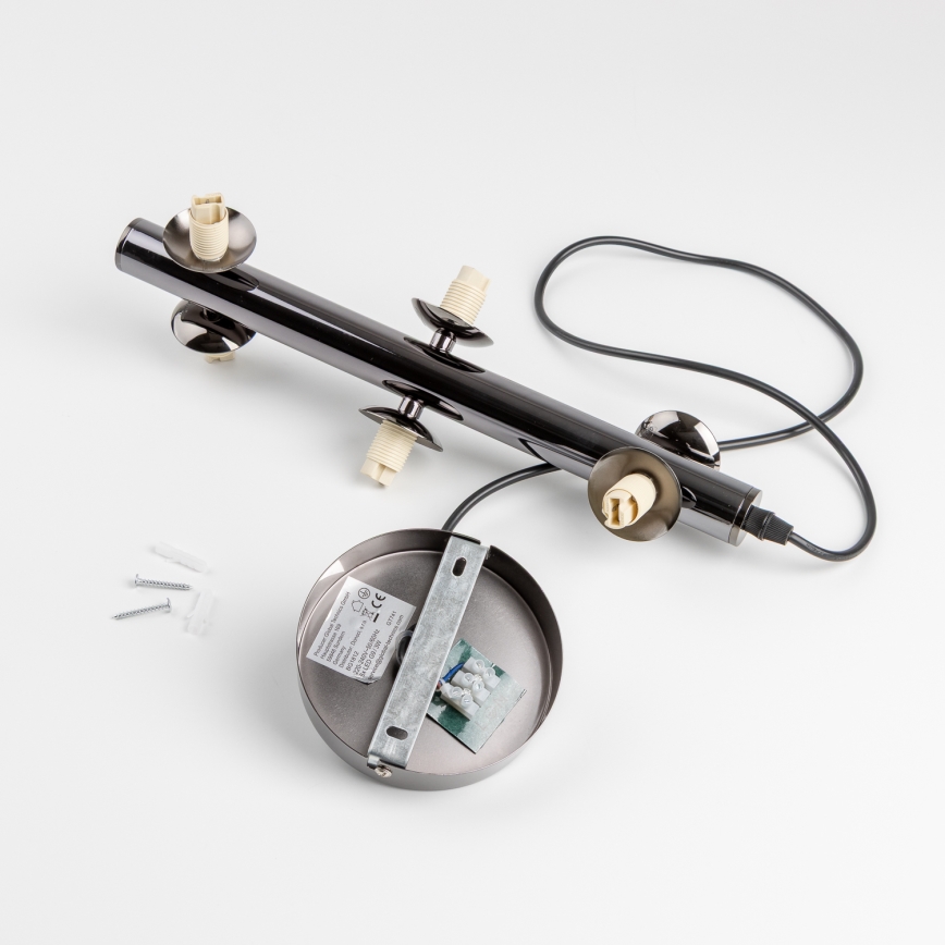 Brilagi - LED luster na lane MILLA 6xG9/3W/230V čierny chróm/dymové sklo