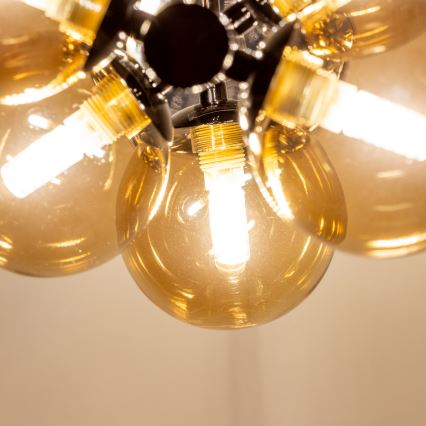 Brilagi - LED luster na lane MILLA 6xG9/3W/230V čierny chróm/zlatá