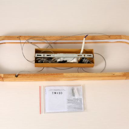 Brilagi - LED luster na lane UMEA WOOD LED/30W/230V 70x20 cm kaučukovník