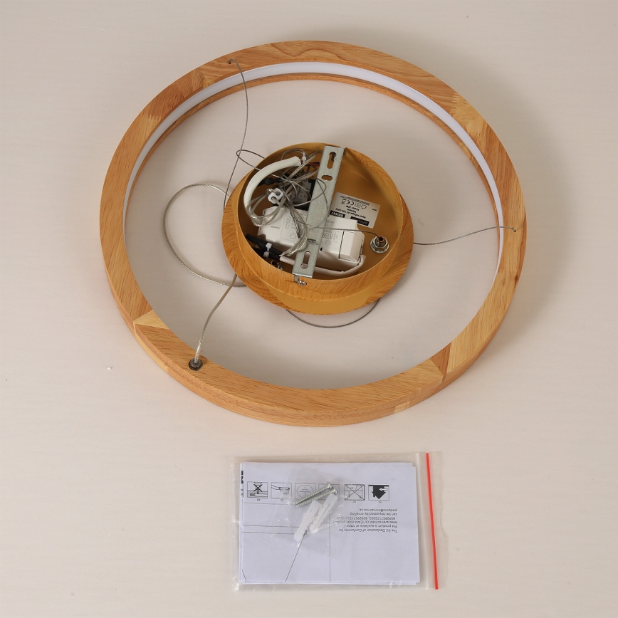 Brilagi - LED luster na lane UMEA WOOD, LED/30W/230V, priemer 40 cm, drevo