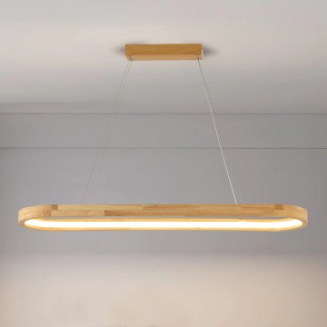 Brilagi - LED luster na lane UMEA WOOD LED/40W/230V 90x22 cm kaučukovník