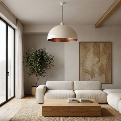 BRILAGI - LED luster na lankách METALO 1xE27/40W/230V pr. 60 cm béžová/medená