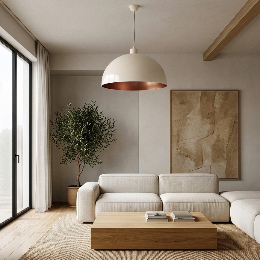 BRILAGI - LED luster na lankách METALO 1xE27/40W/230V pr. 60 cm béžová/medená
