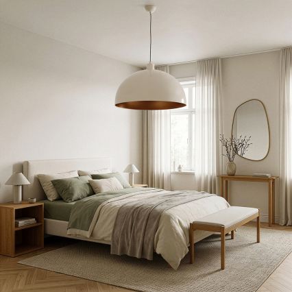 BRILAGI - LED luster na lankách METALO 1xE27/40W/230V pr. 60 cm béžová/medená