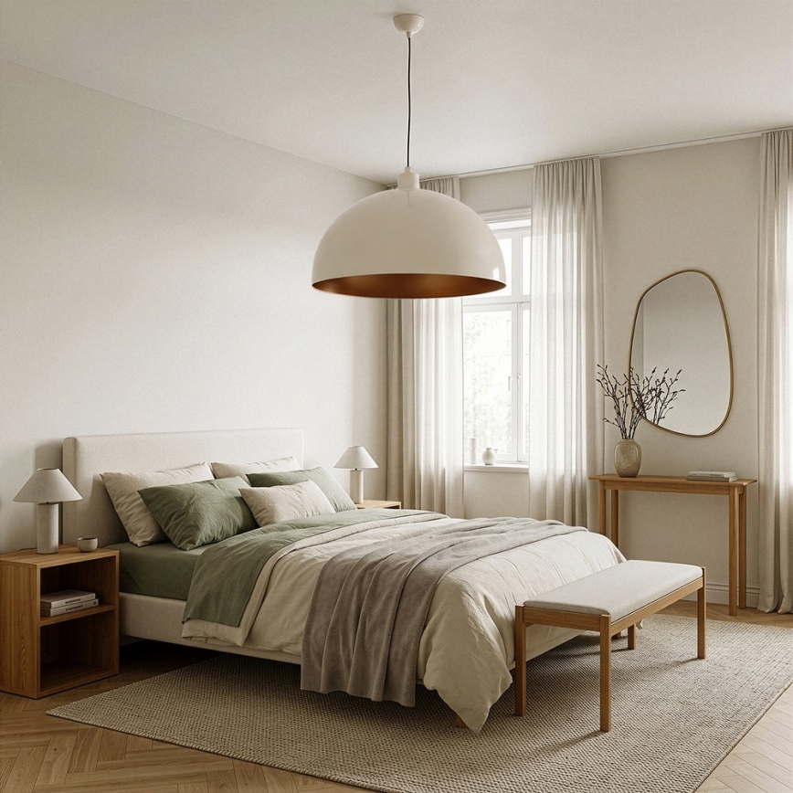 BRILAGI - LED luster na lankách METALO 1xE27/40W/230V pr. 60 cm béžová/medená