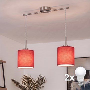 Brilagi - LED luster na lankách NUBILA 2xE27/60W/230V červená