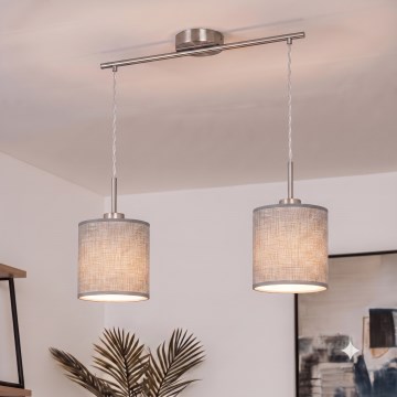 Brilagi - LED luster na lankách NUBILA 2xE27/60W/230V sivá