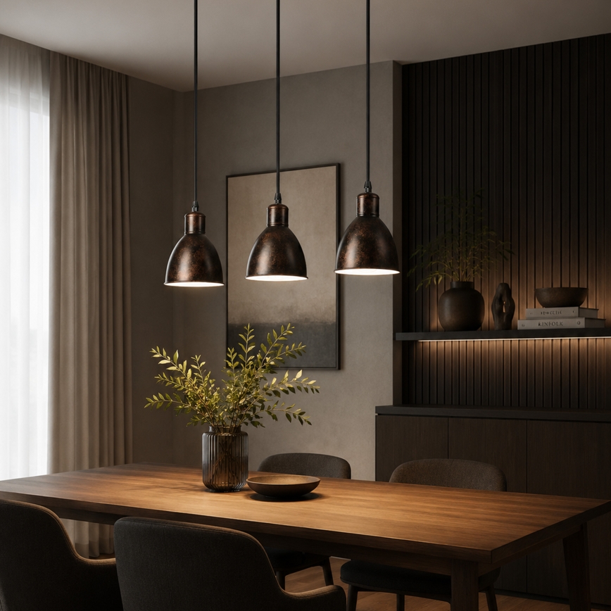 Brilagi - LED luster na lankách RIDDY 3xE27/60W/230V medená/patina