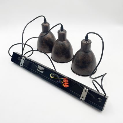 Brilagi - LED luster na lankách RIDDY 3xE27/60W/230V medená/patina
