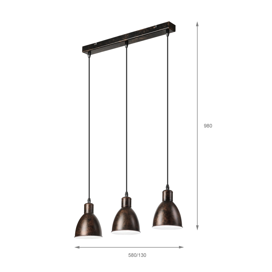 Brilagi - LED luster na lankách RIDDY 3xE27/60W/230V medená/patina