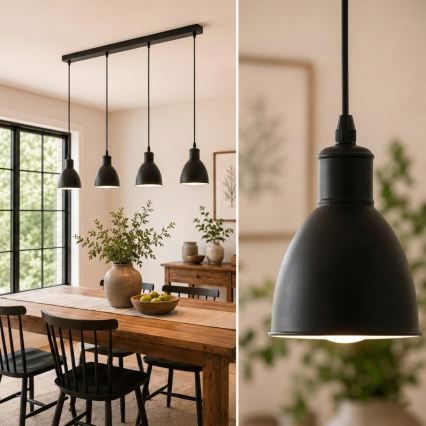Brilagi - LED luster na lankách RIDDY 4xE27/60W/230V čierna