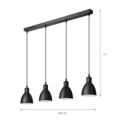 Brilagi - LED luster na lankách RIDDY 4xE27/60W/230V čierna