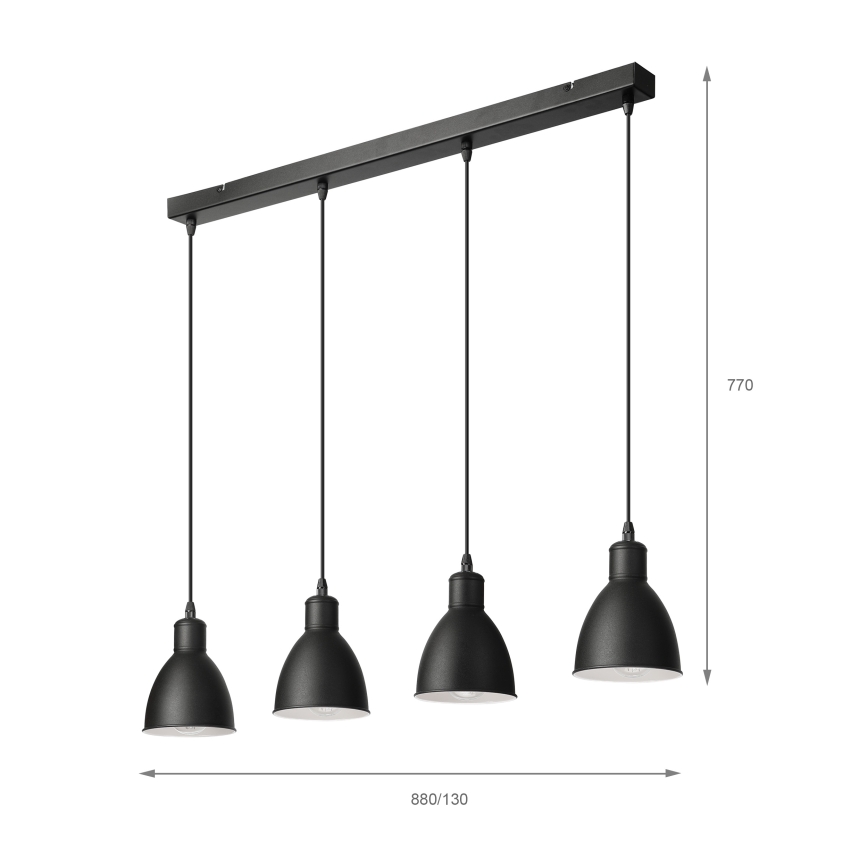 Brilagi - LED luster na lankách RIDDY 4xE27/60W/230V čierna