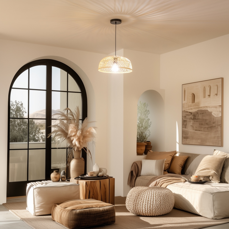 Brilagi - LED luster na lankovom závesení CERIA BOHO 1xE27/40W/230V priemer 40 cm ratan