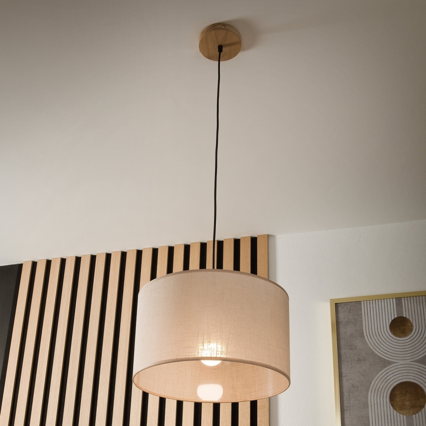 Brilagi - LED Luster na lanku ANTHONY 1xE27/60W/230V dub/béžová