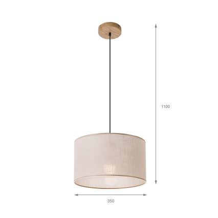 Brilagi - LED Luster na lanku ANTHONY 1xE27/60W/230V dub/béžová