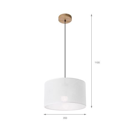 Brilagi - LED Luster na lanku ANTHONY 1xE27/60W/230V dub/biela