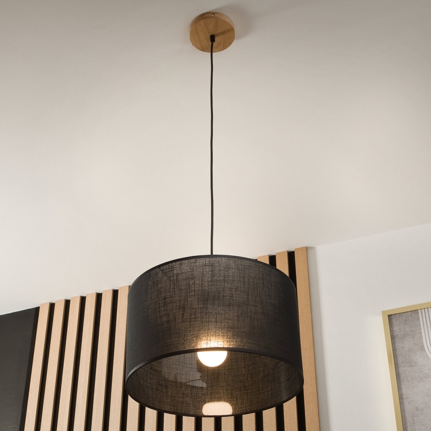 Brilagi - LED Luster na lanku ANTHONY 1xE27/60W/230V dub/čierna