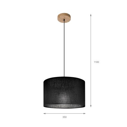 Brilagi - LED Luster na lanku ANTHONY 1xE27/60W/230V dub/čierna
