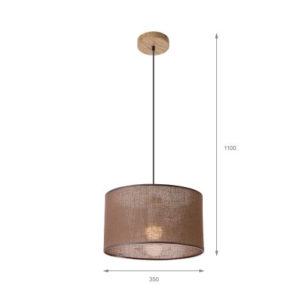 Brilagi - LED Luster na lanku ANTHONY 1xE27/60W/230V dub/hnedá