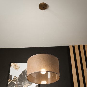 Brilagi - LED Luster na lanku ANTHONY 1xE27/60W/230V dub orech/hnedá