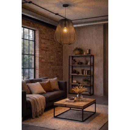Brilagi - LED luster na lanku ARVEN 1xE27/8W/230V priemer 37 cm čierny