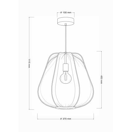 Brilagi - LED luster na lanku ARVEN 1xE27/8W/230V priemer 37 cm čierny