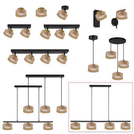 Brilagi - LED Luster na lanku AURA LUX 4xGX53/30W/230V čierna/zlatá