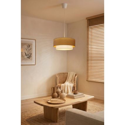 Brilagi - LED luster na lanku BOHO ECO 1xE27/10W/230V pr. 40 cm béžová/krémová
