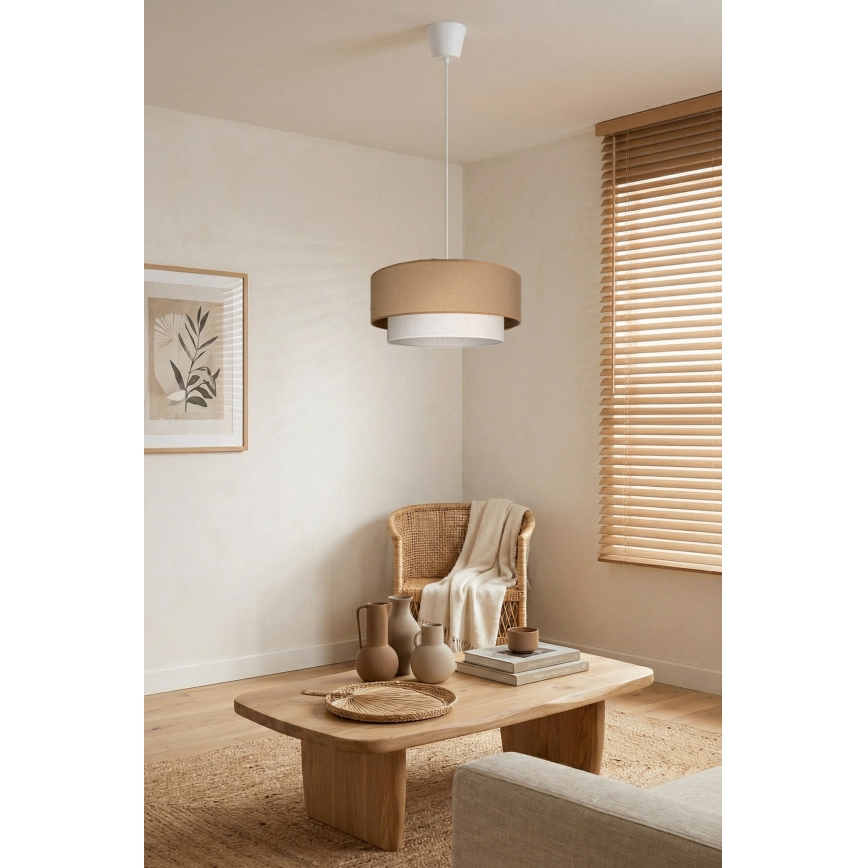 Brilagi - LED luster na lanku BOHO ECO 1xE27/10W/230V pr. 40 cm béžová/krémová