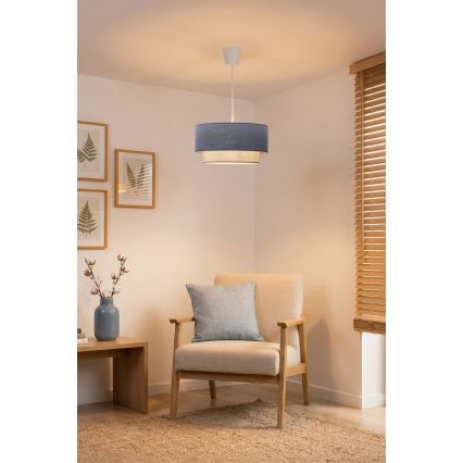 Brilagi - LED luster na lanku BOHO ECO 1xE27/10W/230V, priemer 40 cm, modrá/krémová