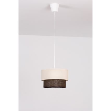 Brilagi - LED luster na lanku BOHO ŠTÝL 1xE27/15W/230V priemer 25 cm krémová/hnedá