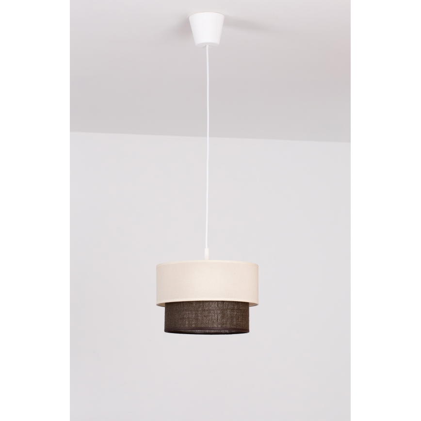 Brilagi - LED luster na lanku BOHO ŠTÝL 1xE27/15W/230V priemer 25 cm krémová/hnedá
