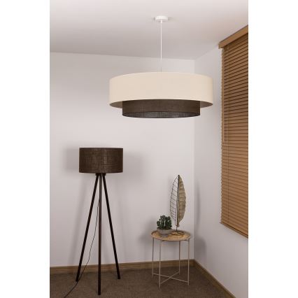 Brilagi - LED luster na lanku BOHO STYLE 3xE27/15W/230V pr. 80 cm krémová/hnedá