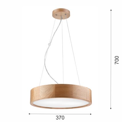 Brilagi - LED luster na lanku CARVALHO 2xE27/15W/230V dub pr. 37 cm