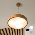 Brilagi - LED Luster na lanku CARVALHO 3xE27/60W/230V dub pr. 47,5 cm