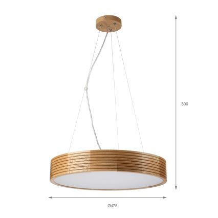 Brilagi - LED luster na lanku CARVALHO MODERN 3xE27/60W/230V dub pr. 47,5 cm