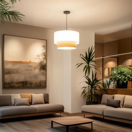 Brilagi - LED luster na lanku CERIA 1xE27/40W/230V pr. 50 cm biela/béžová