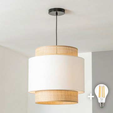 Brilagi - LED luster na lanku CERIA 1xE27/40W/230V priemer 30 cm čierna/béžová/biela