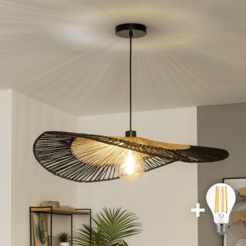 Brilagi - LED luster na lanku CERIA BOHO 1xE27/40W/230V pr. 80 cm čierna/hnedá