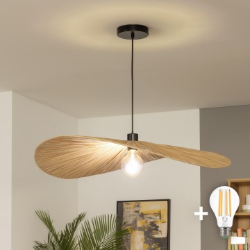 Brilagi - LED luster na lanku CERIA BOHO 1xE27/40W/230V, priemer 80 cm, rafia