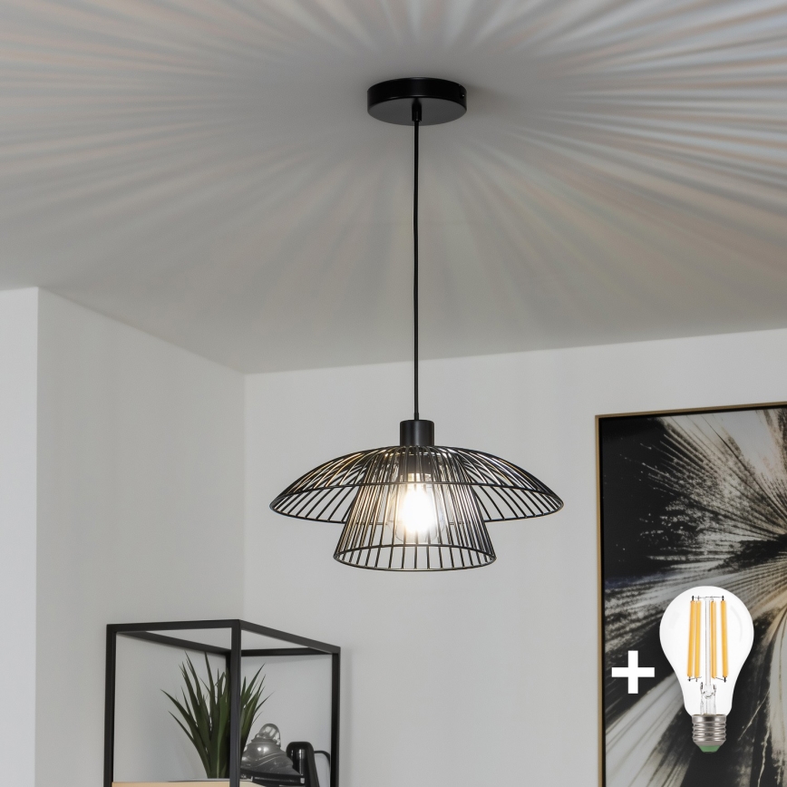 Brilagi - LED luster na lanku CERIA WIRE 1xE27/40W/230V pr. 38 cm čierna