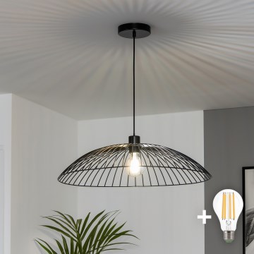 Brilagi - LED luster na lanku CERIA WIRE 1xE27/40W/230V priemer 60 cm čierna