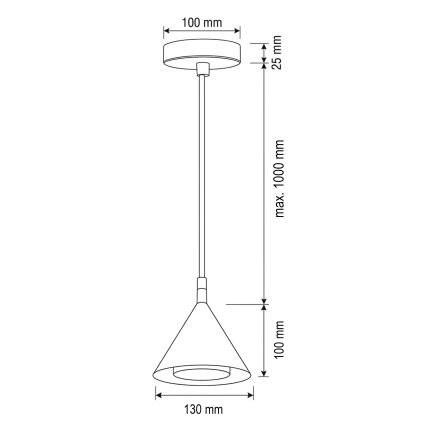 BRILAGI - LED Luster na lanku CONE SINGLE 1xGX53/15W/230V čierna