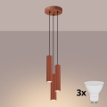 BRILAGI - LED luster na lanku CRESTO 3xGU10/10W/230V oranžová