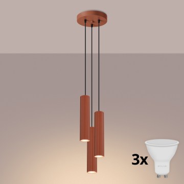 BRILAGI - LED luster na lanku CRESTO 3xGU10/10W/230V oranžová