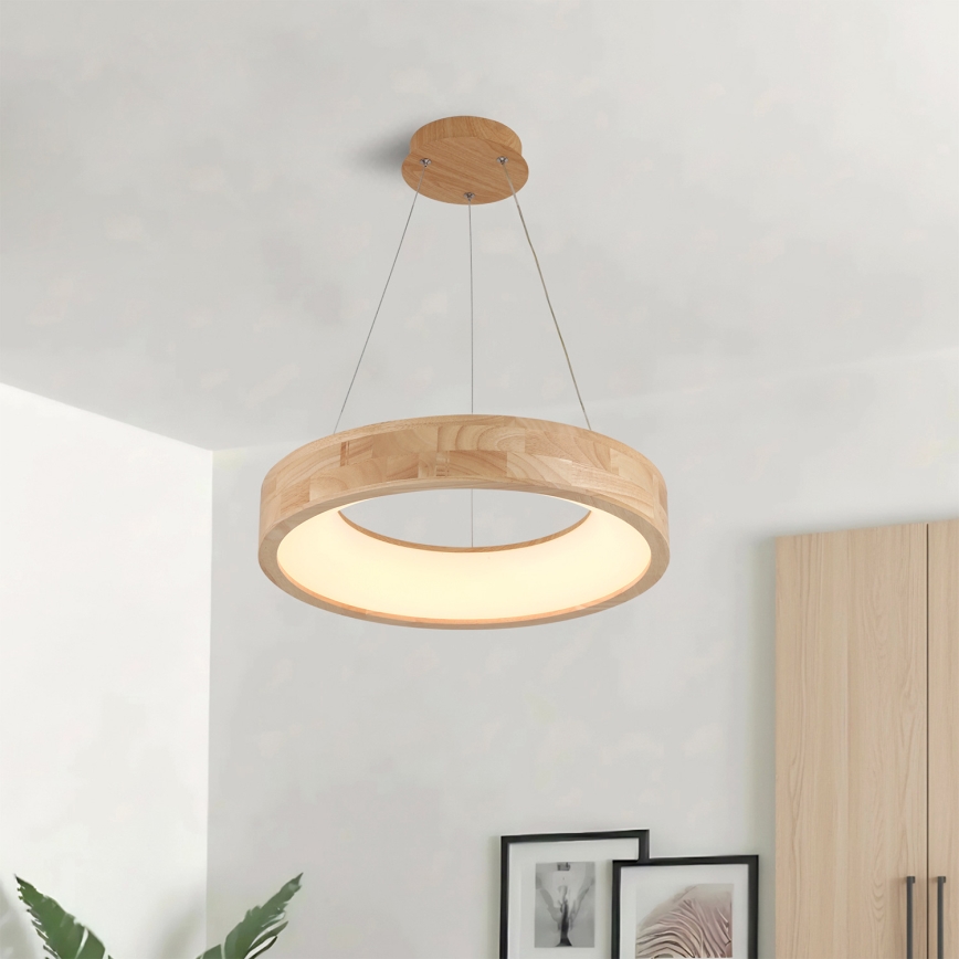 Brilagi - LED luster na lane FALCON WOOD LED/30W/230V 3000/4000/6000K priemer 45 cm, drevený
