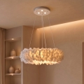 BRILAGI - LED luster na lanku FEATHER 3xE27/40W/230V + 3xLED/3W pr. 40 cm biela