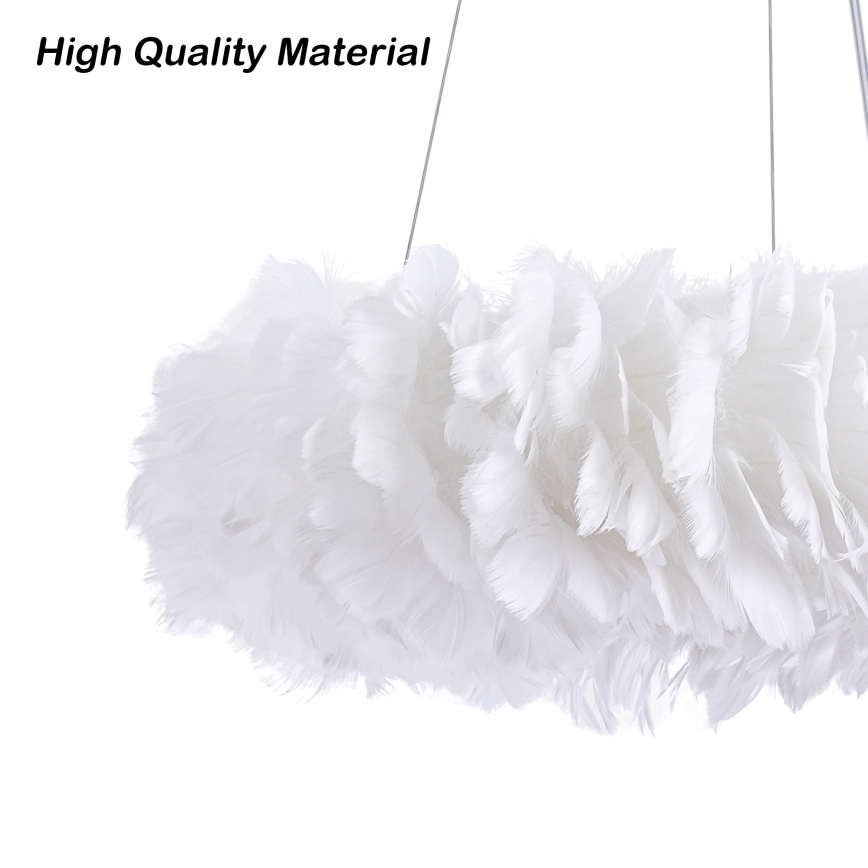 BRILAGI - LED luster na lanku FEATHER 3xE27/40W/230V + 3xLED/3W pr. 40 cm biela